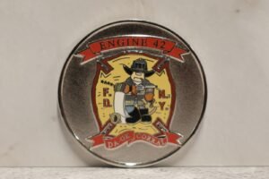 front 150th Engine 42 Challenge Coins / Round Silver